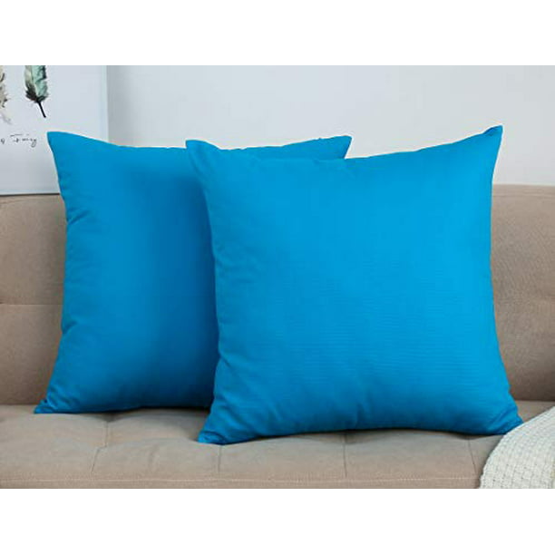 TangDepot Durable Faux Silk Solid Pillow Shams 12x18, Light Blue 